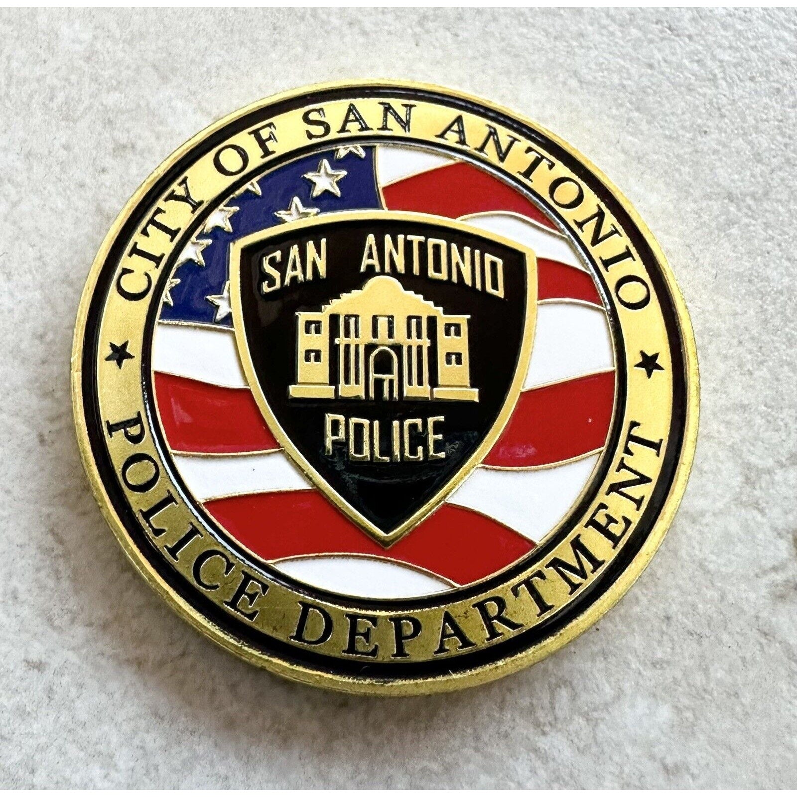 City of San Antonio Police Dept Challenge Coin With Special Velvet Case