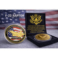 U S AIR FORCE F-22 RAPTOR Challenge Coin USA F w/ Retirement Award
