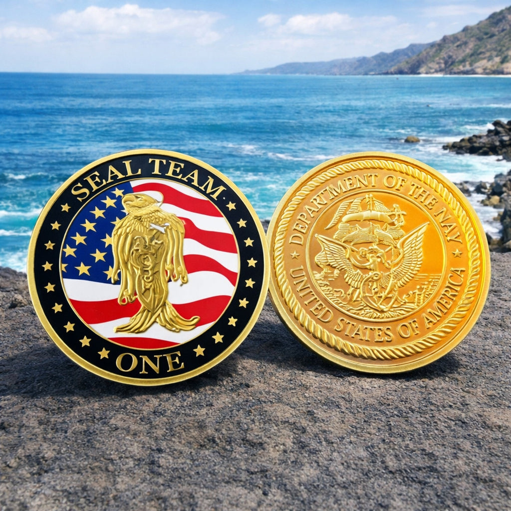US NAVY SEAL TEAM ONE Challenge Coin with Case ·FAST SHIPPING· ·NEW·