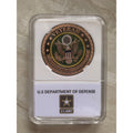 US Army Veteran Challenge Coin Copper with Case US Army