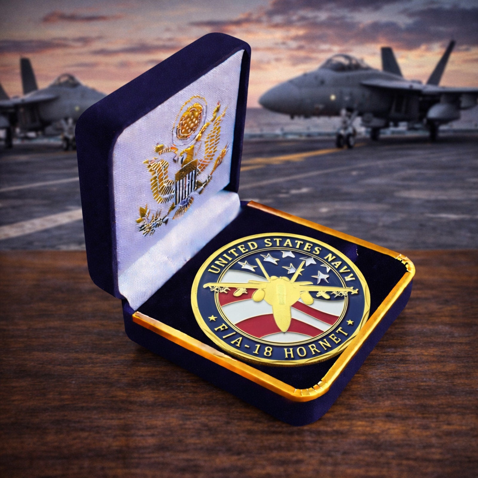 F/A-18 Hornet Challenge Coin US NAVY-Attack Jet ·FAST SHIPPING· ·NEW· with case