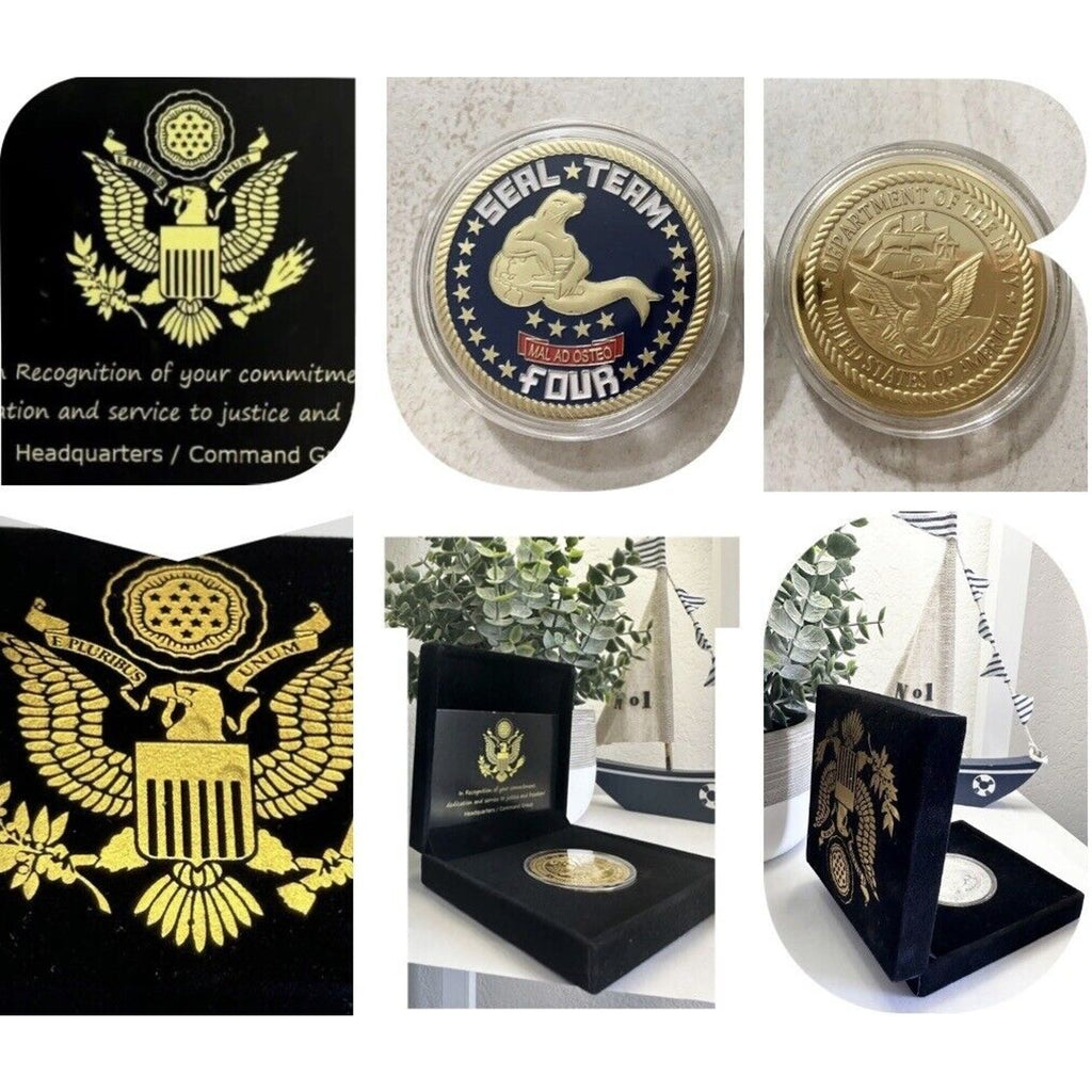 Seal Team 4 FOUR- US NAVY NAVAL SPECIAL WARFARE USN GROUP CHALLENGE COIN .USN