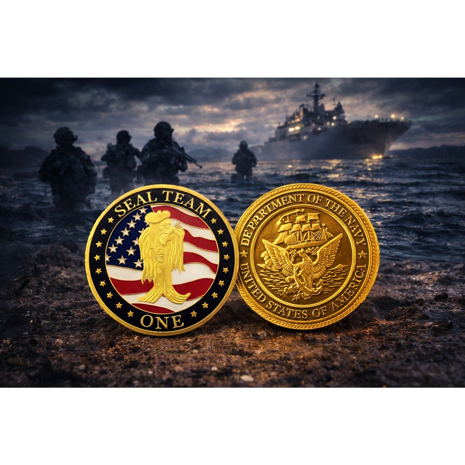 U.S. Navy Seal Team 1 Challenge Coin ·FAST SHIPPING· ·NEW· with case