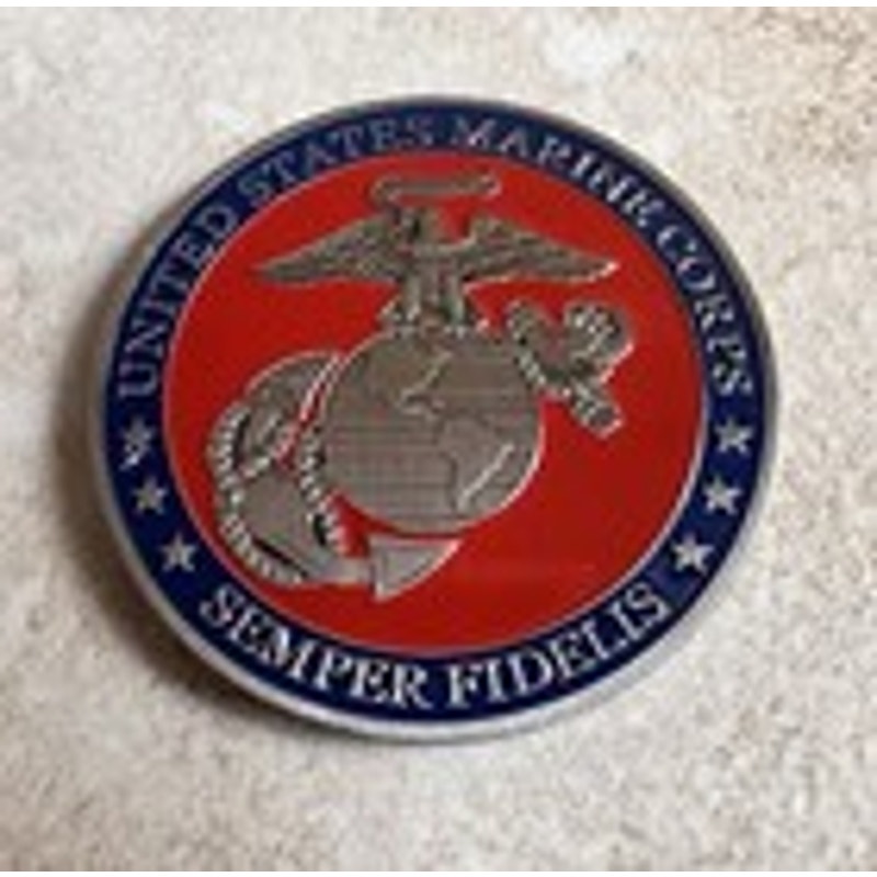 United States MARINES IWO JIMA Semper Fidelis Challenge Coin Keychain