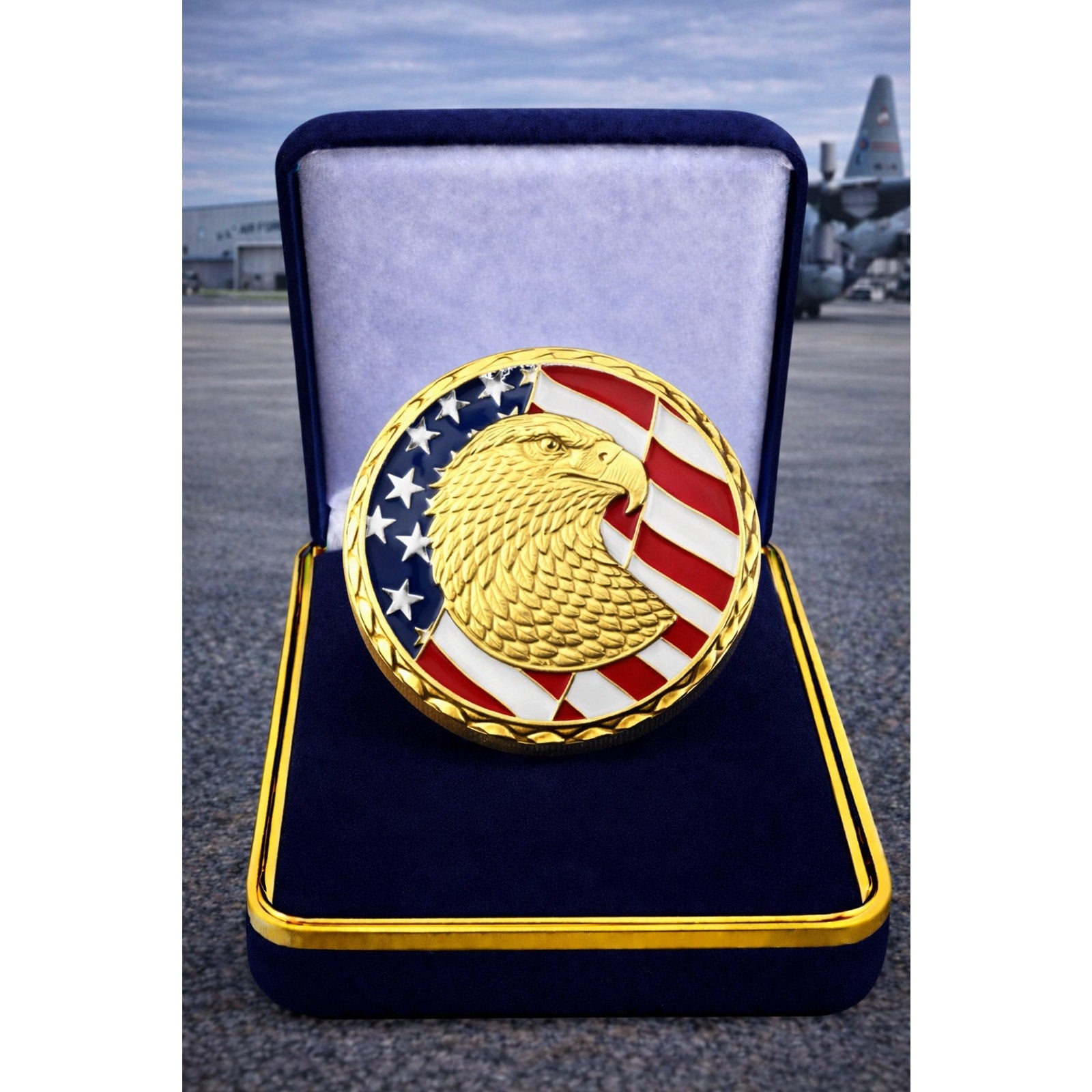 U.S. Air Force Veteran Challenge Coin ·FAST SHIPPING· ·NEW· w/ Achievement Award