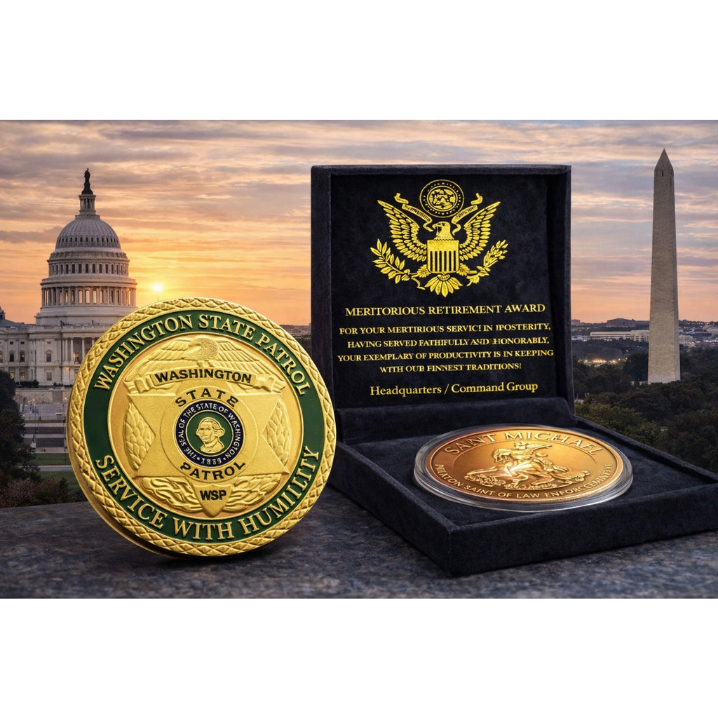 Washington State Highway Patrol Challenge Coin Officer w/ Retirement Award