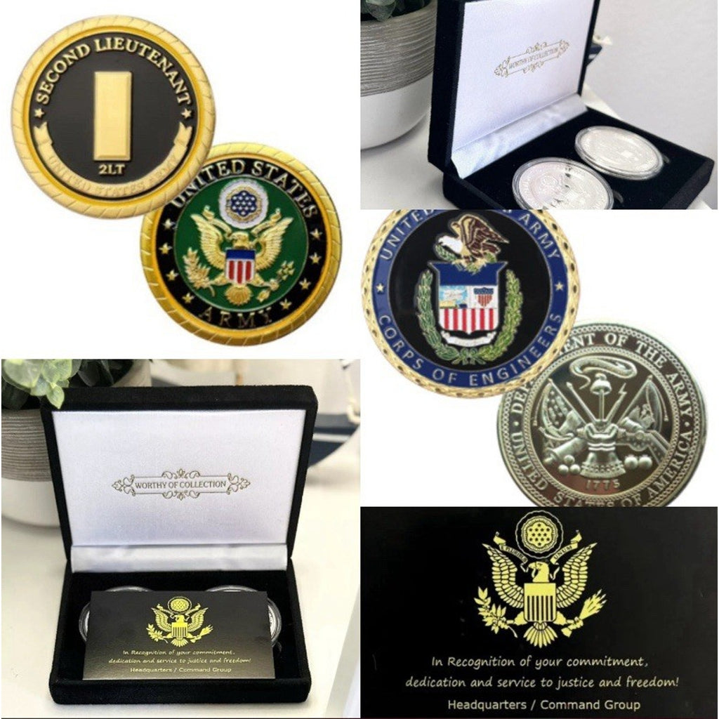 2pcs Army Rank 2LT 2nd O-2 And Corps Of Engineers