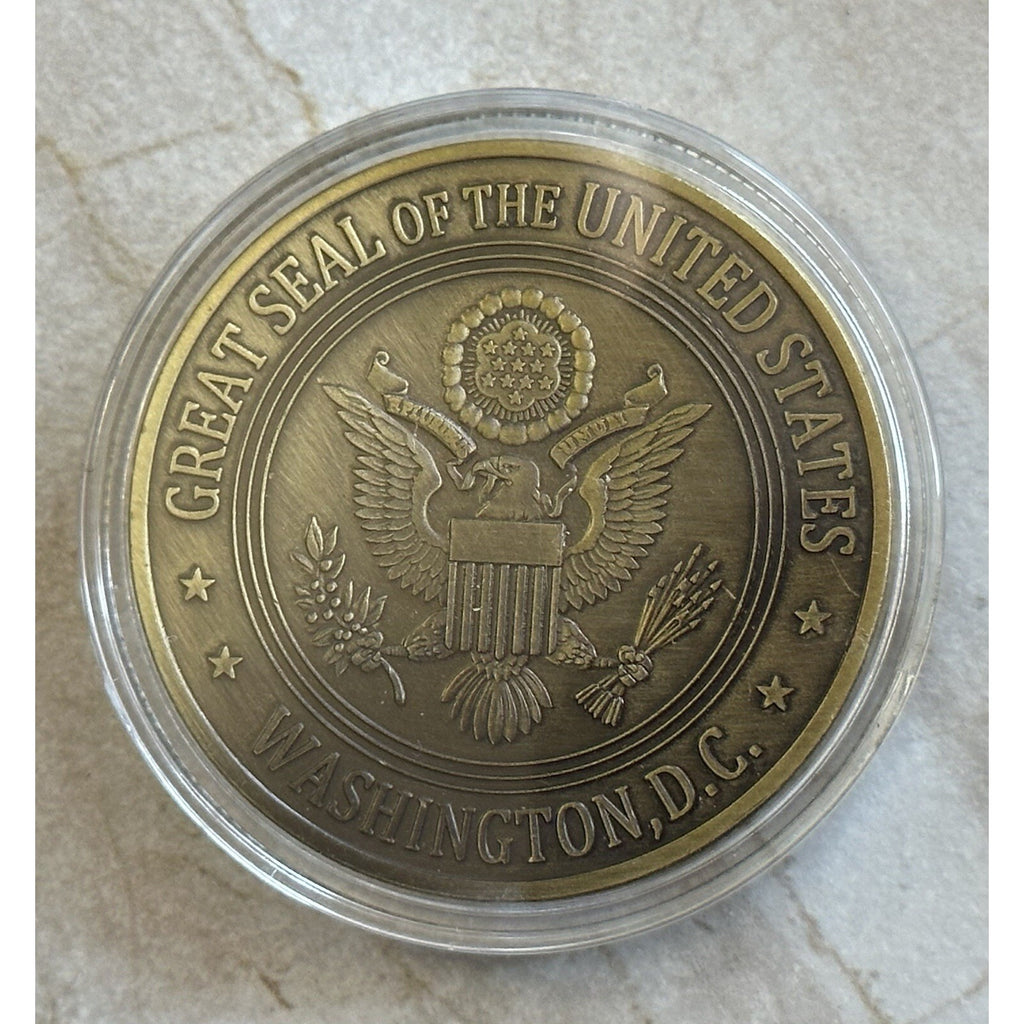 Department of Justice Federal Bureau Of Investigation Coin w/ Retirement Award