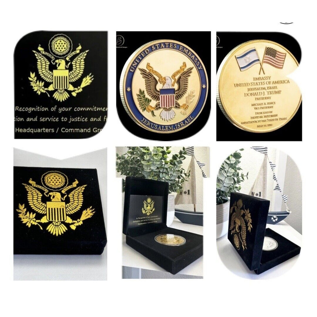 US Israel Jerusalem United States Embassy Trump Challenge Commemorative Coin USA