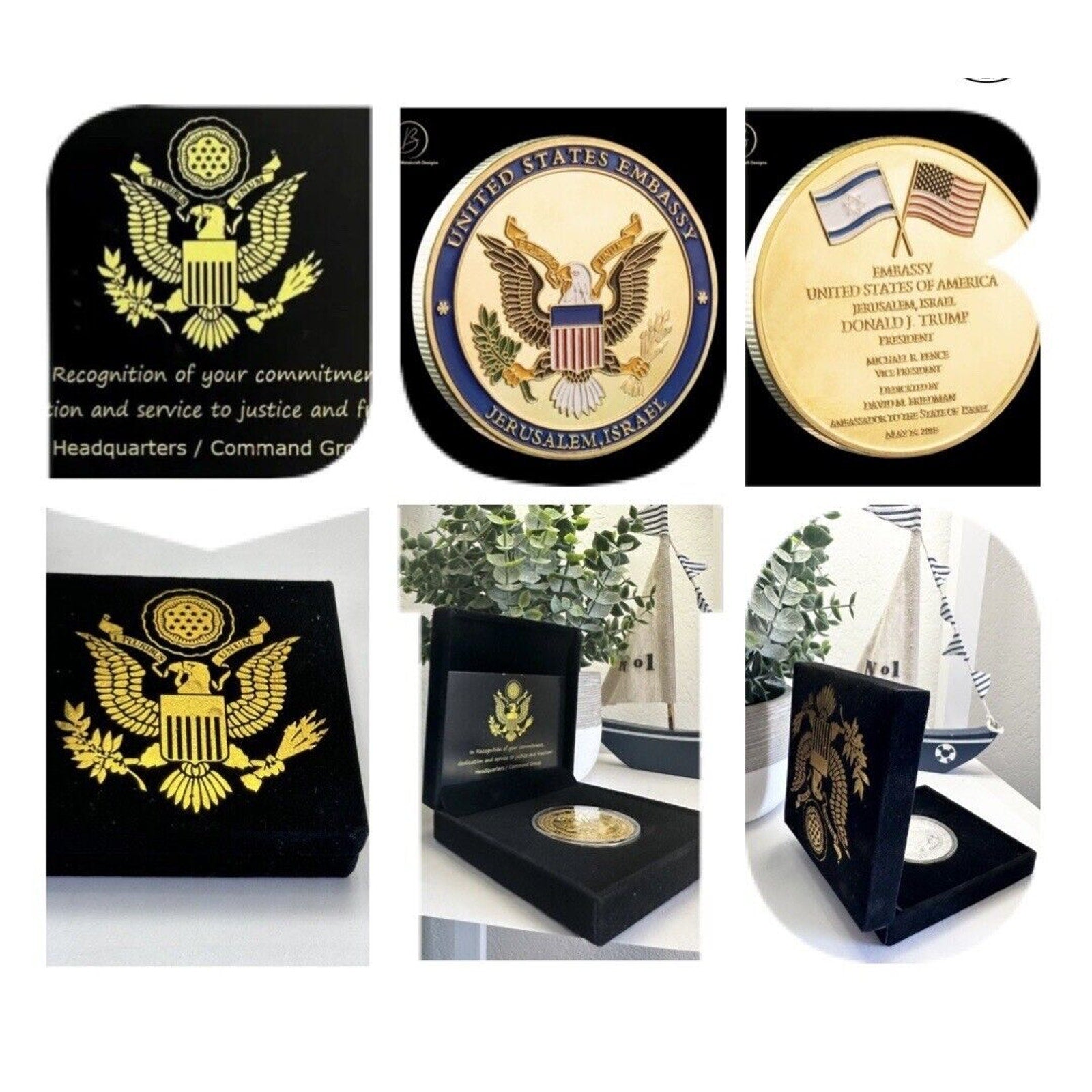 US Israel Jerusalem United States Embassy Trump Challenge Commemorative Coin USA