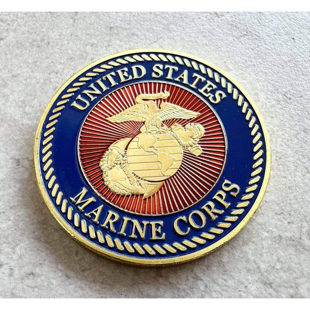 US MARINE CORPS MILITARY POLICE Challenge Coin w/ Retirement Award