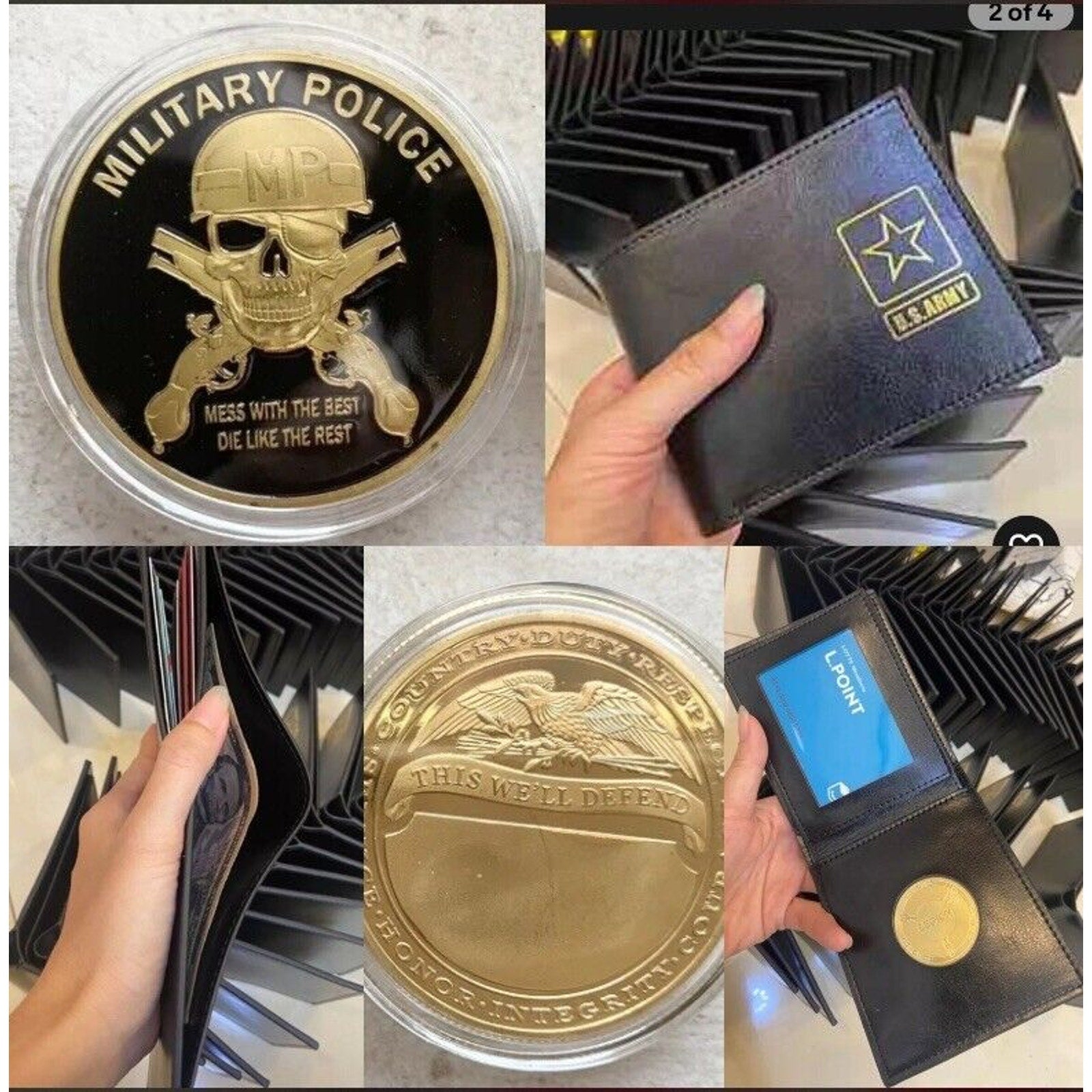 US MILITARY POLICE Office Department Army With Credential coin holder wallet