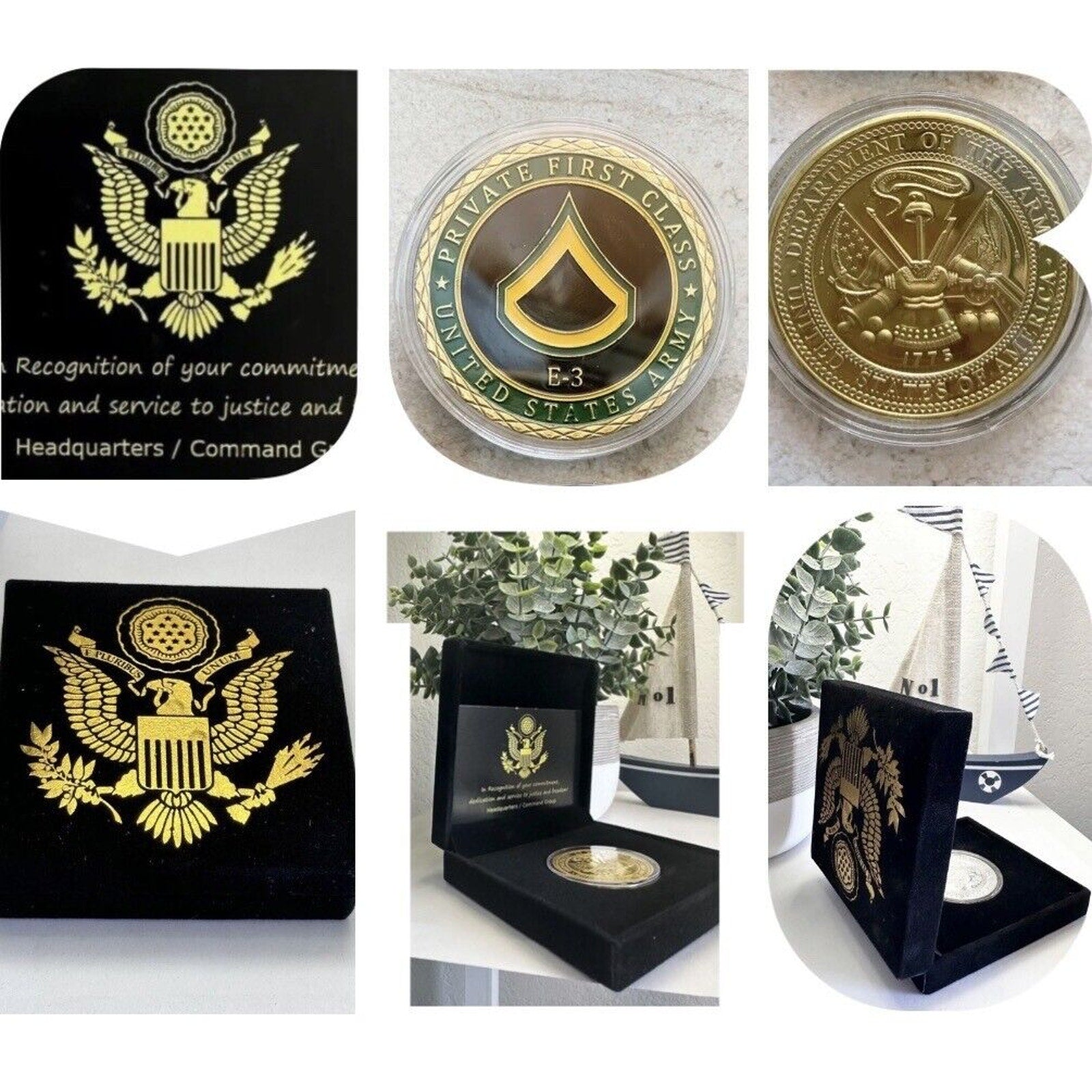 US ARMY " PRIVATE FIRST CLASS E-3 " Challenge Coin USA any