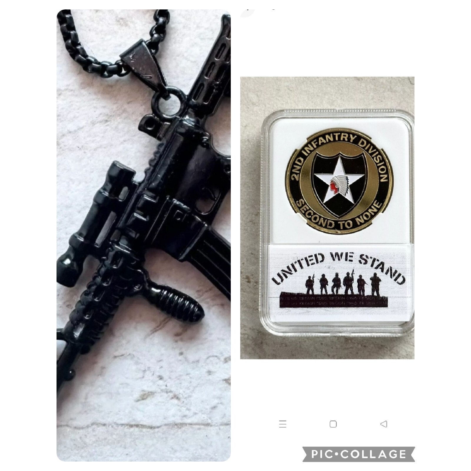2pcs US Army Second 2nd Infantry Division Combat Indianhead And Dog Tag