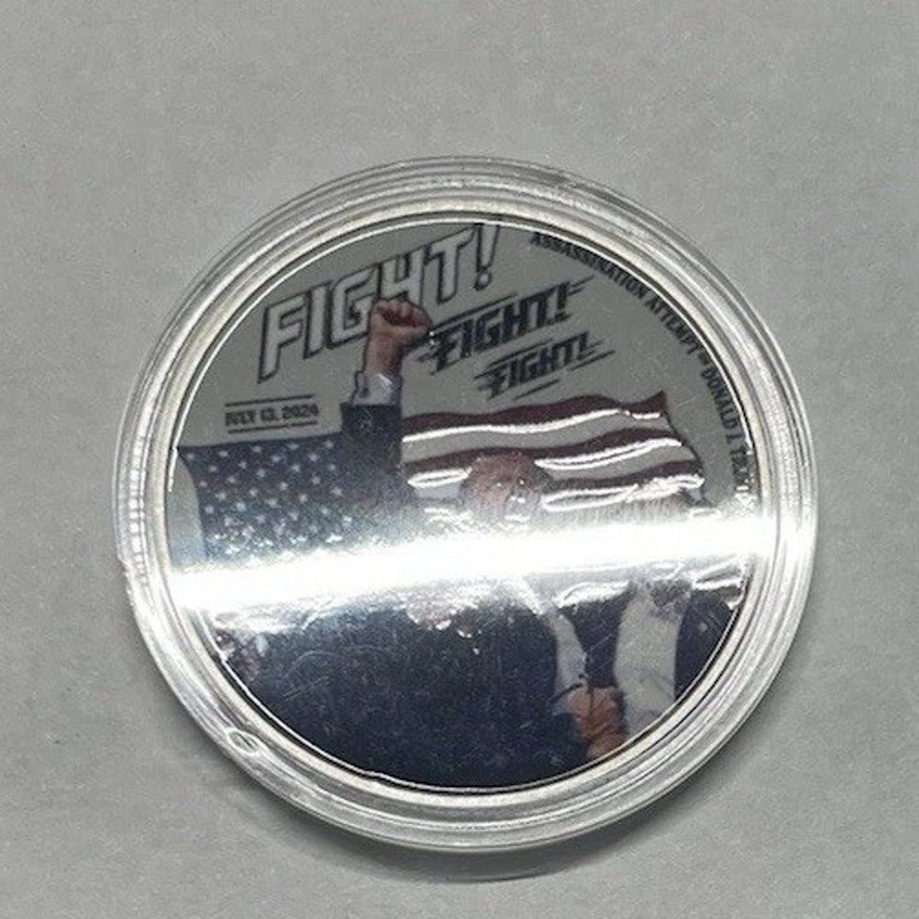 President Donald J. Trump Fight Fight Fight Artwork Coin With Retirement Award
