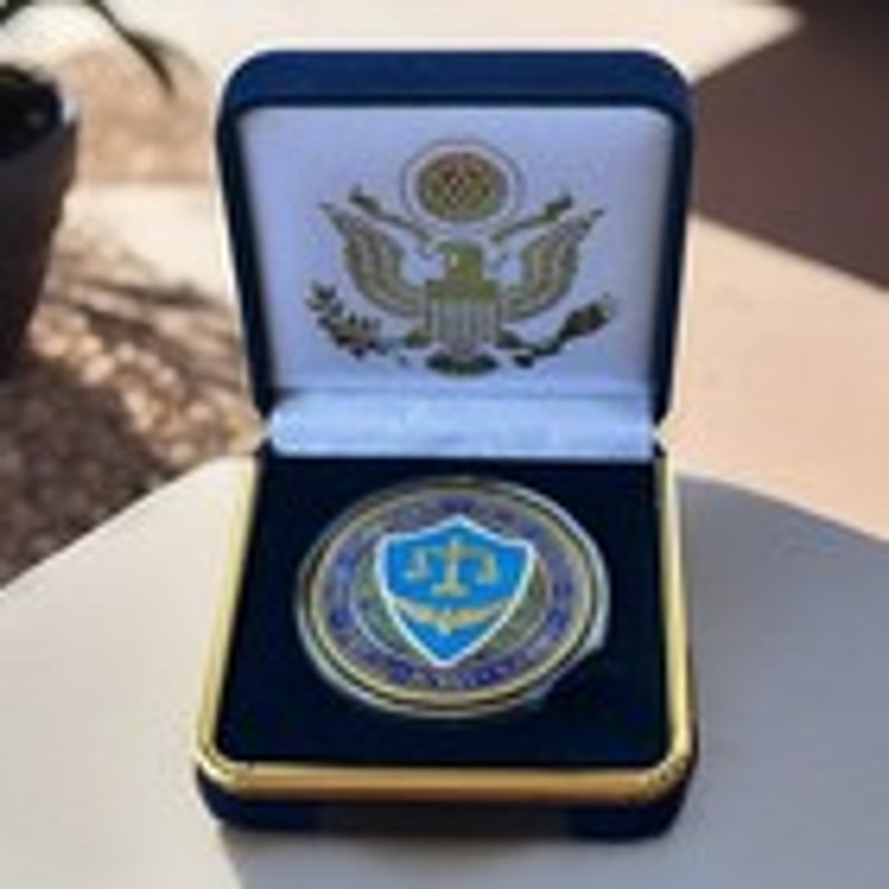 Department of Energy (DOE) Challenge Coin With Blue Velvet Case. Fast Shipping!