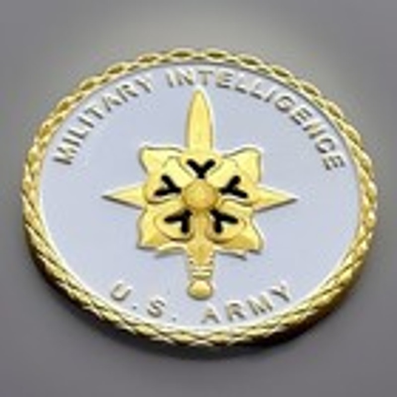 US Army MILITARY INTELLIGENCE Challenge Coin Keychain. Fast Shipping!