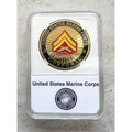 CORPORAL E-4 Rank USMC Challenge Coin US Marine Corps USMC With Case