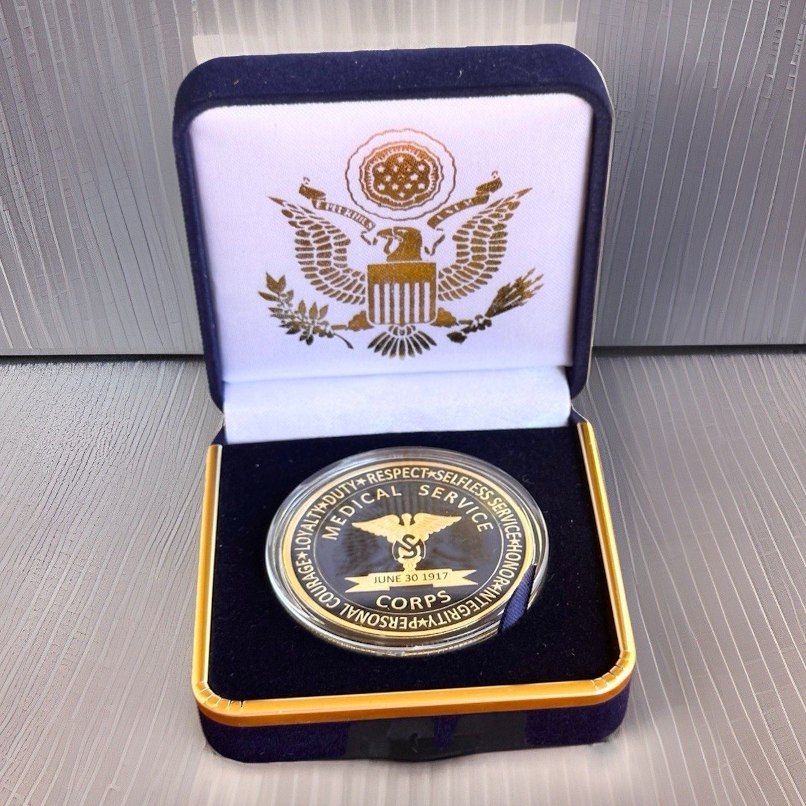 Department of Energy (DOE) Challenge Coin With Blue Velvet Case. Fast Shipping!