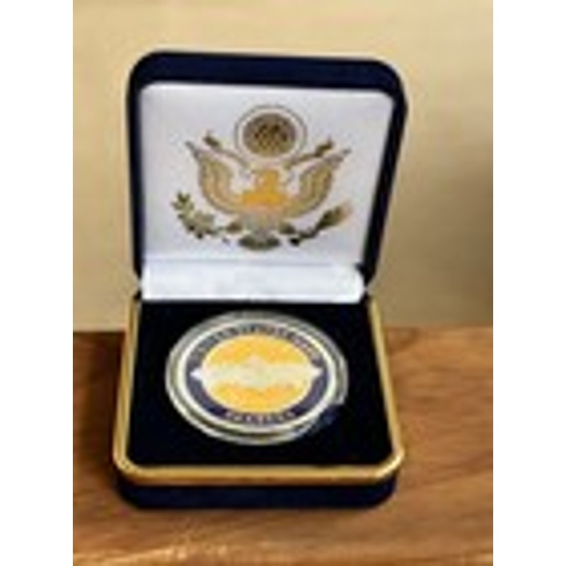 NEW U.S. Navy Seabees "We Build We Fight" Challenge Coin With Blue Velvet Case
