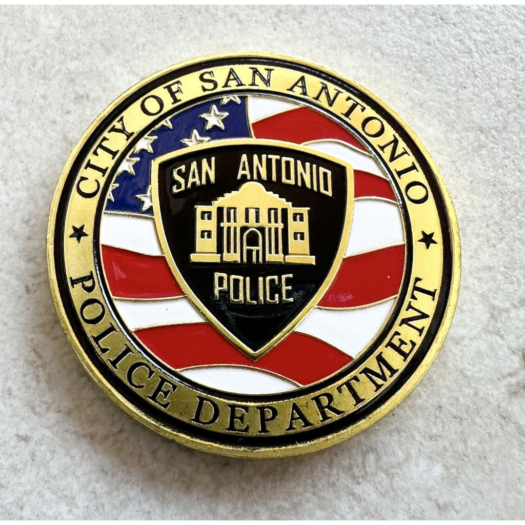 City of San Antonio Police Dept Challenge Coin With Retirement Award