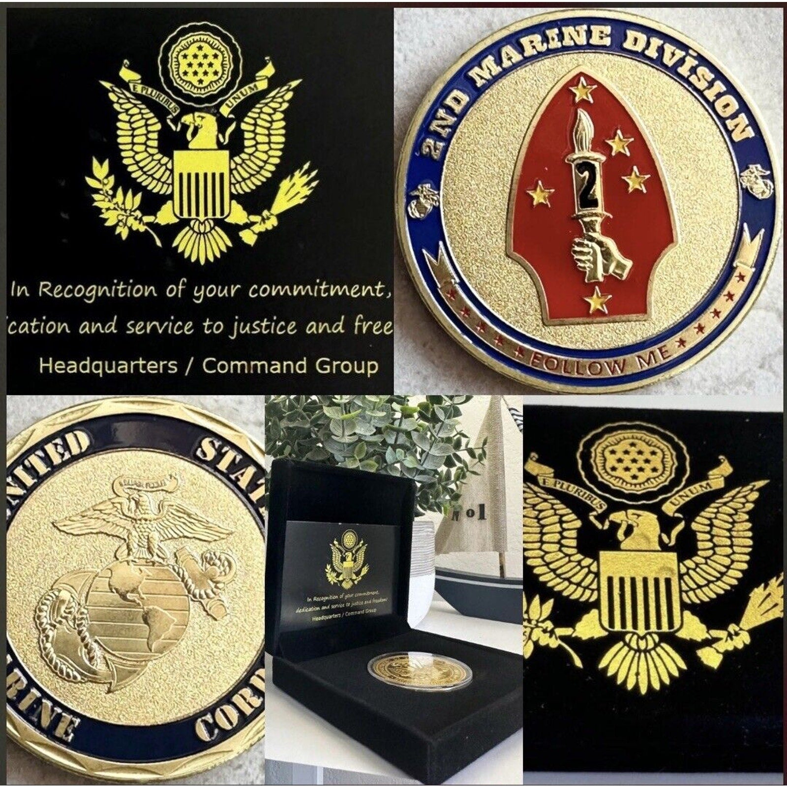 US MARINE CORPS - 2nd MARINE DIVISION Challenge Coin USA
