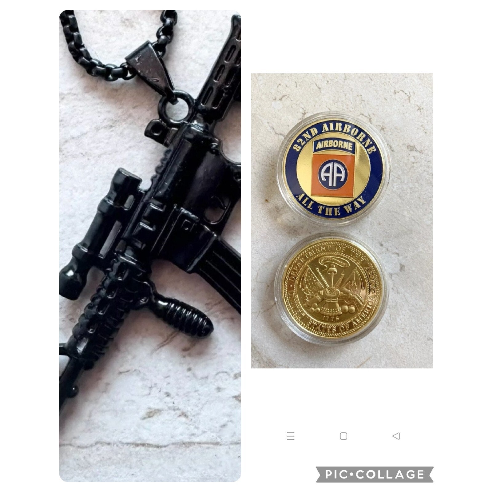2pcs US ARMY 82nd Airborne Division Challenge Coin And Dog Tag