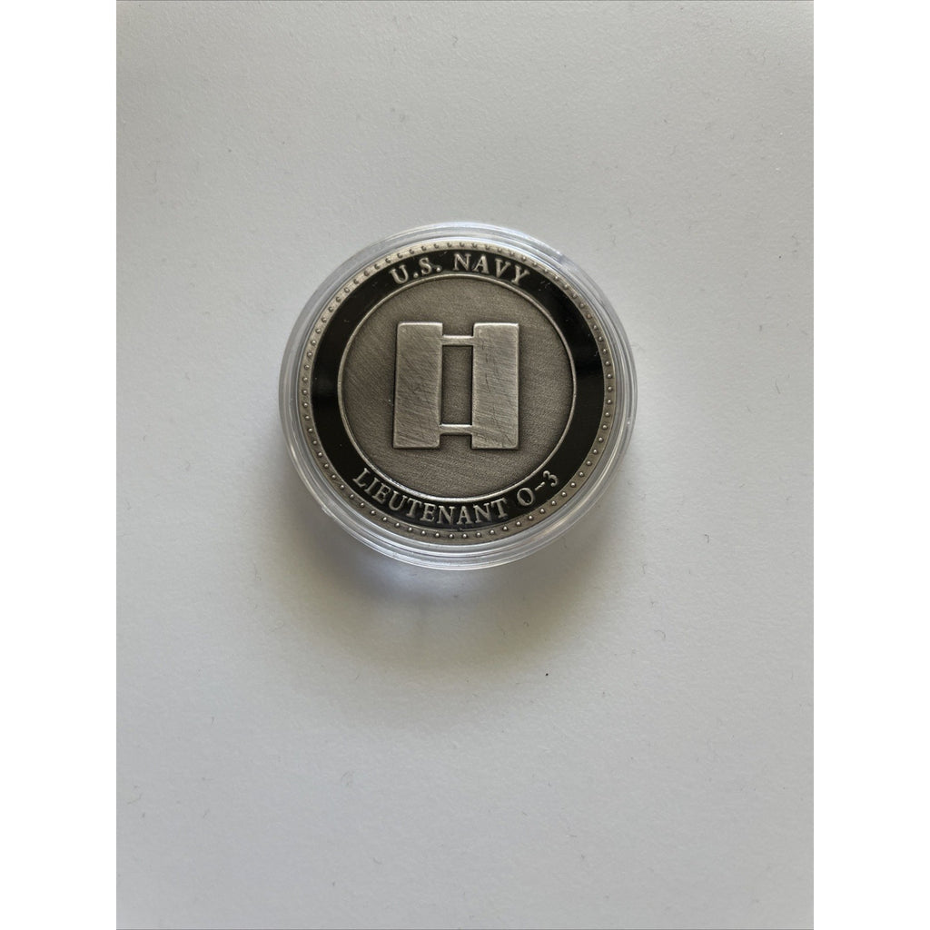 US NAVY LIEUTENANT 0-3 LT COIN USS PROMOTION GIFT PIN UP RANK OFFICER