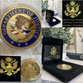 DOJ U.S Government DEPARTMENT OF JUSTICE Coin With Retirement Award