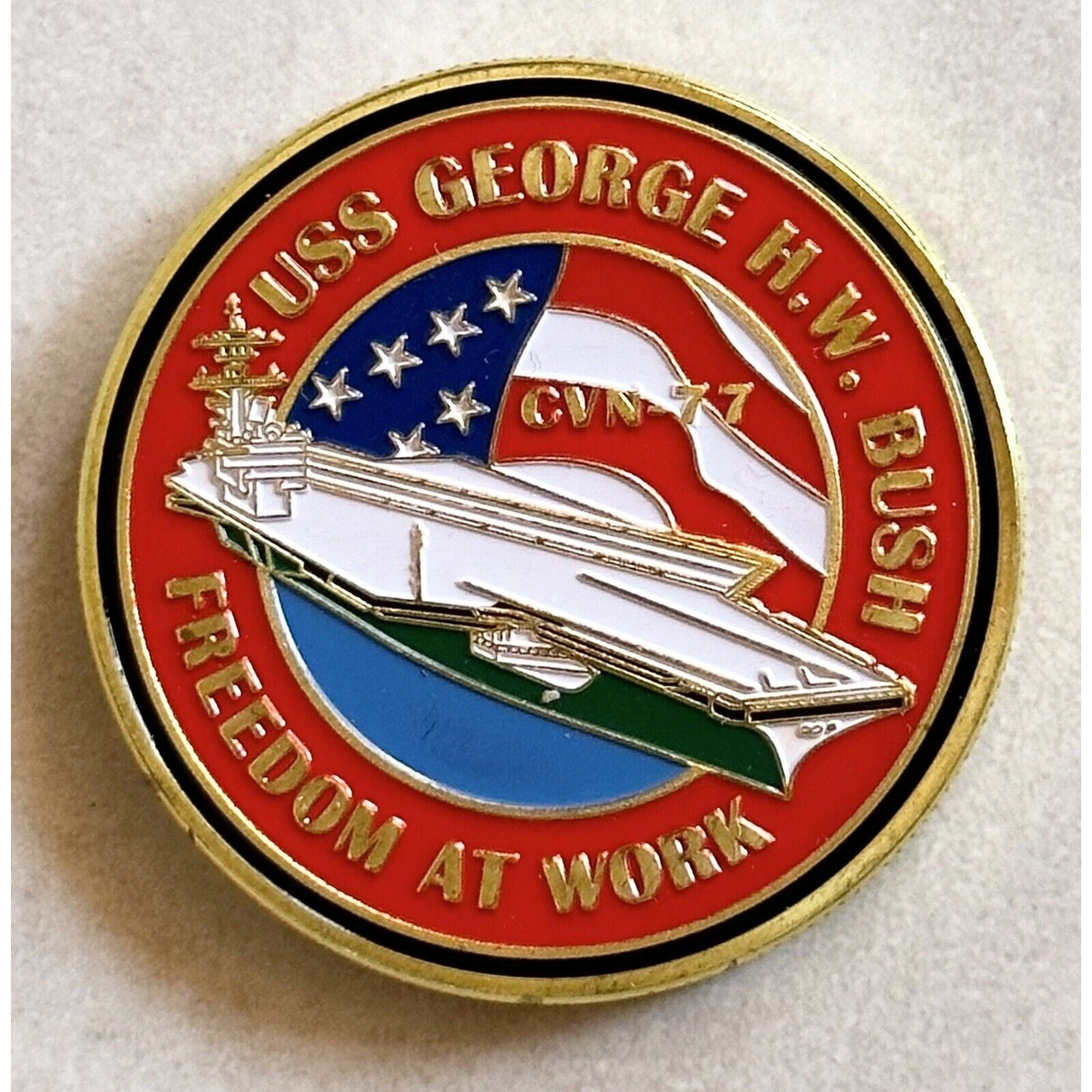 US NAVY USS GEORGE H.W. BUSH CVN-77 Challenge Coin USA