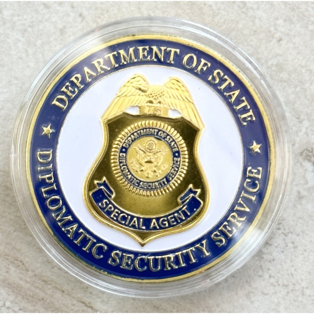 Department of State Diplomatic Security Service Coin With Retirement Award