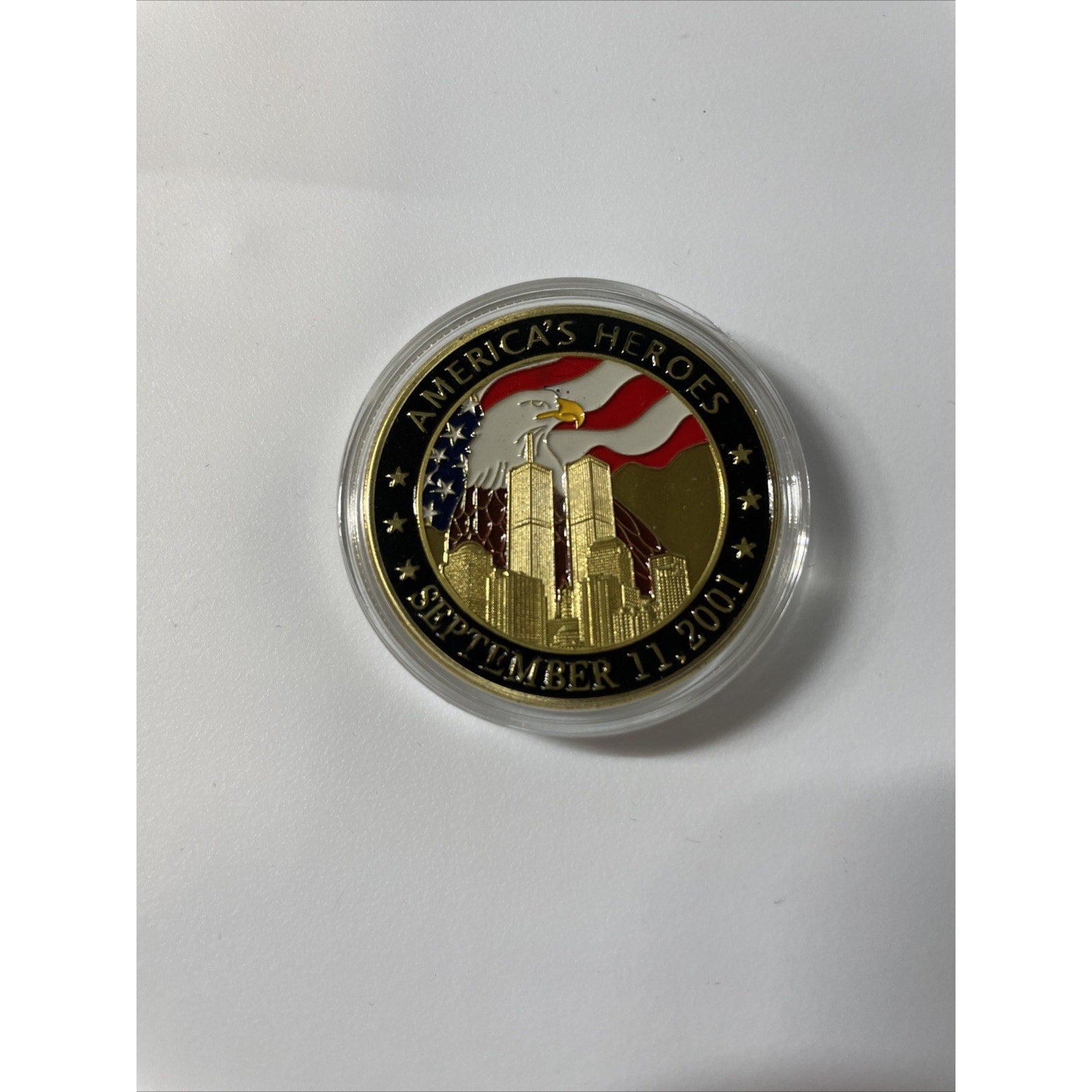 AMERICA UNITES ~ AMERICA'S HEROES ~ SEPTEMBER 11,coin With Retirement Award