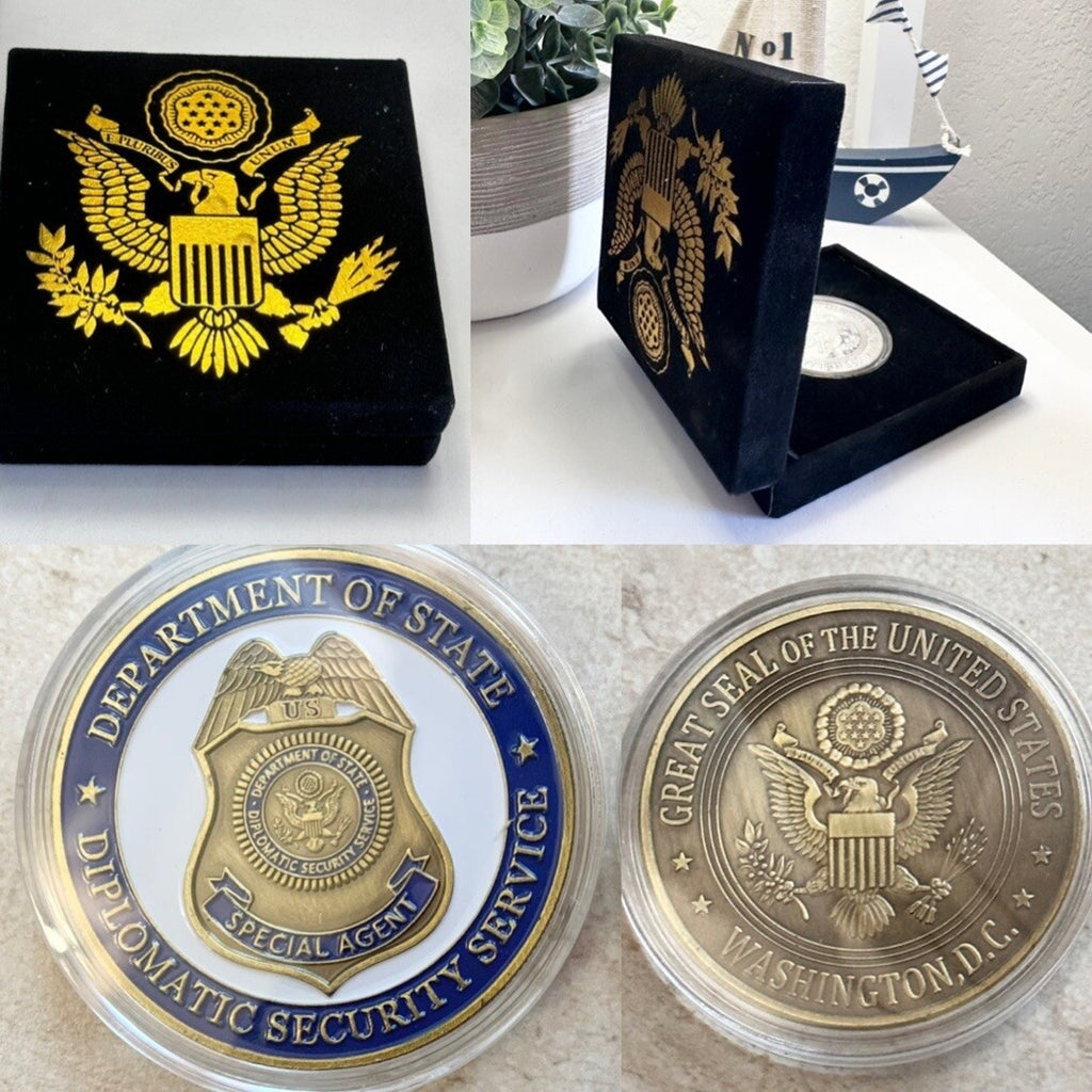 DEPARTMENT OF STATE Diplomatic Security Service Bronze Plated w/ Retirement Awar