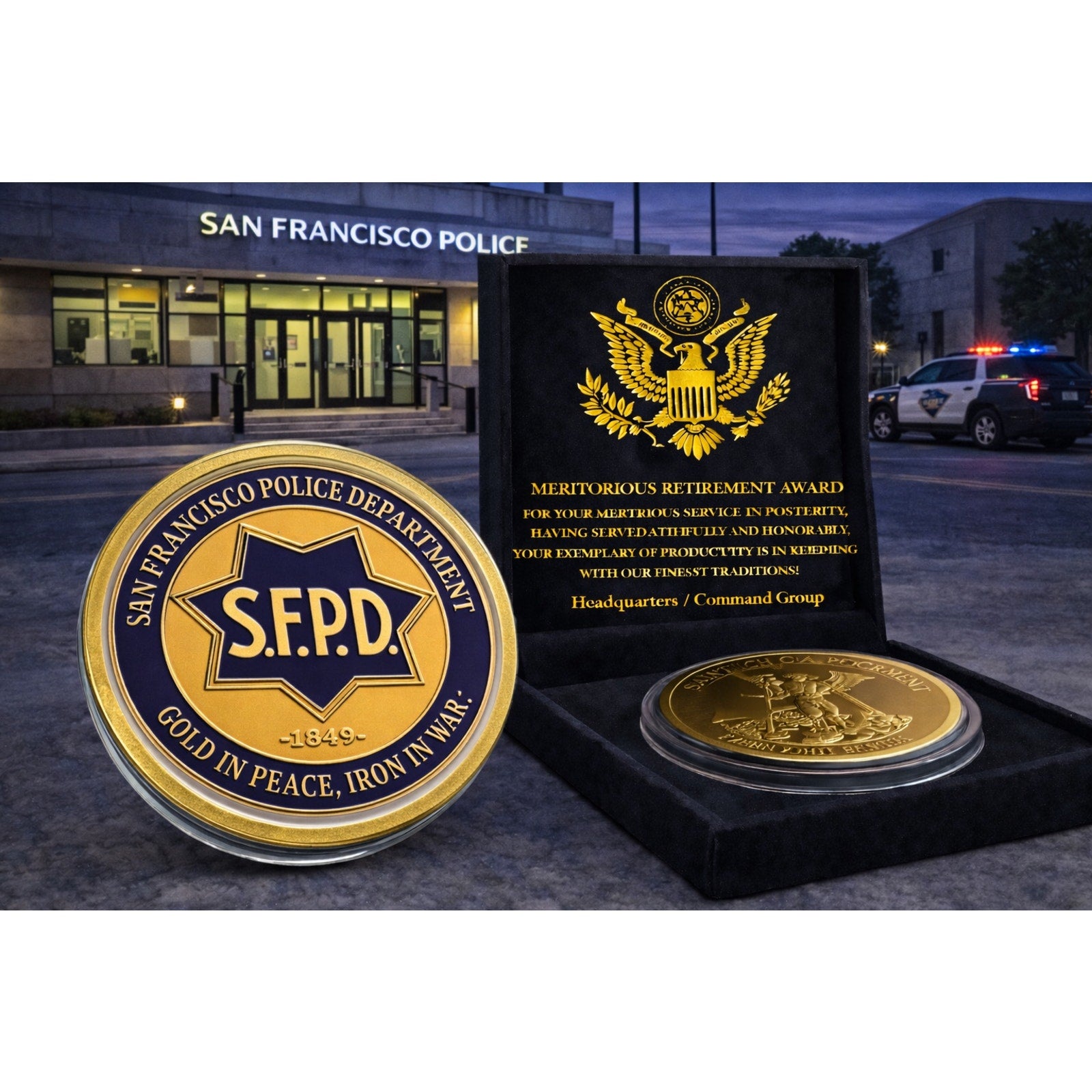 SAN FRANCISCO Police Dept. Challenge Coin w/ Retirement Award