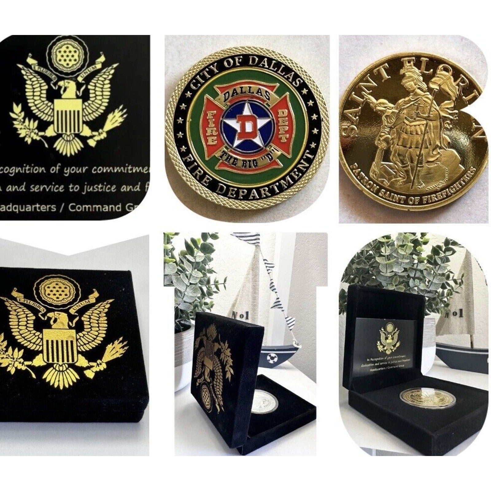 DALLAS FIRE DEPT - The Big "D" Challenge Coin USA