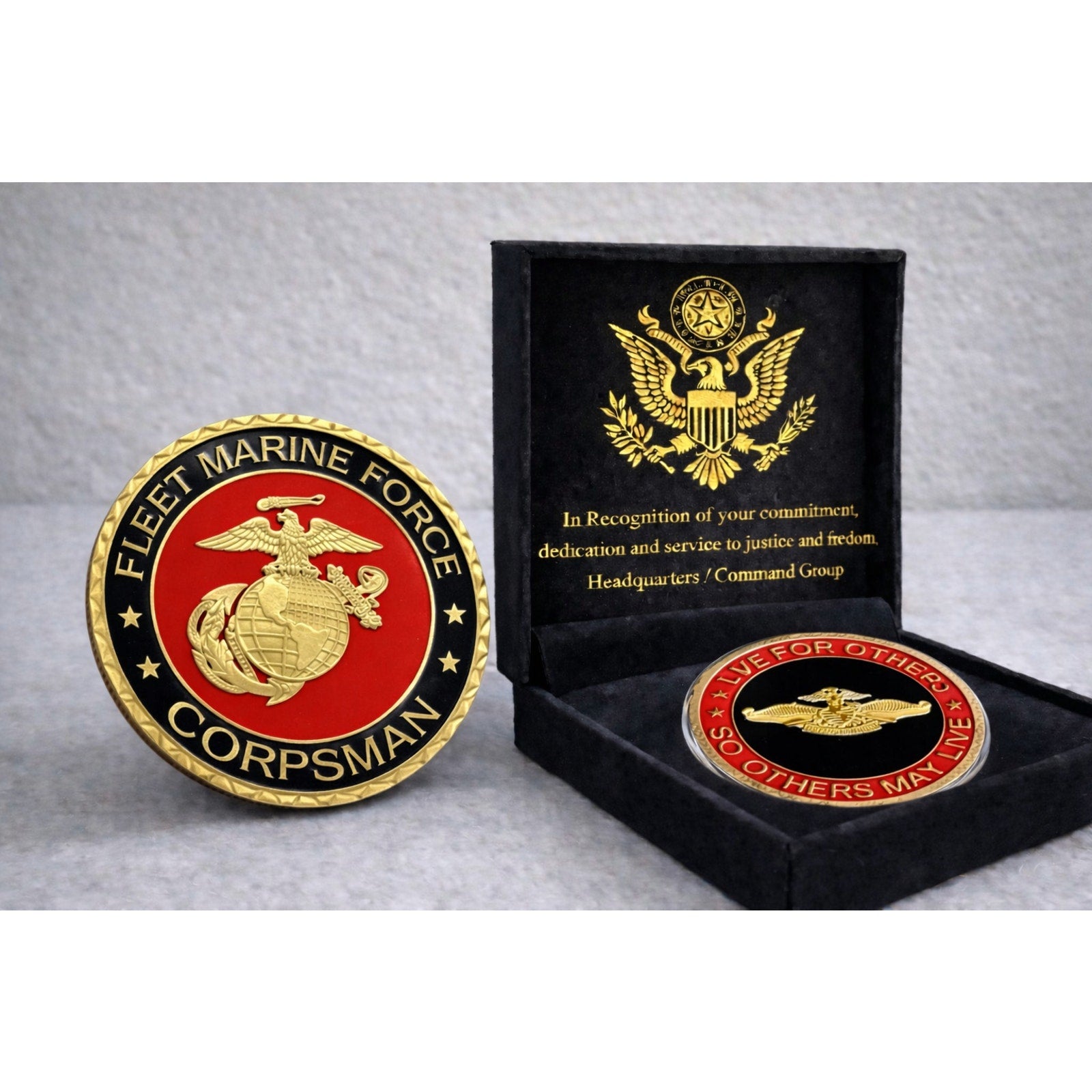 USMC Fleet Marine Force Corpsman ·FAST SHIPPING· ·NEW· w/ Achievement Award