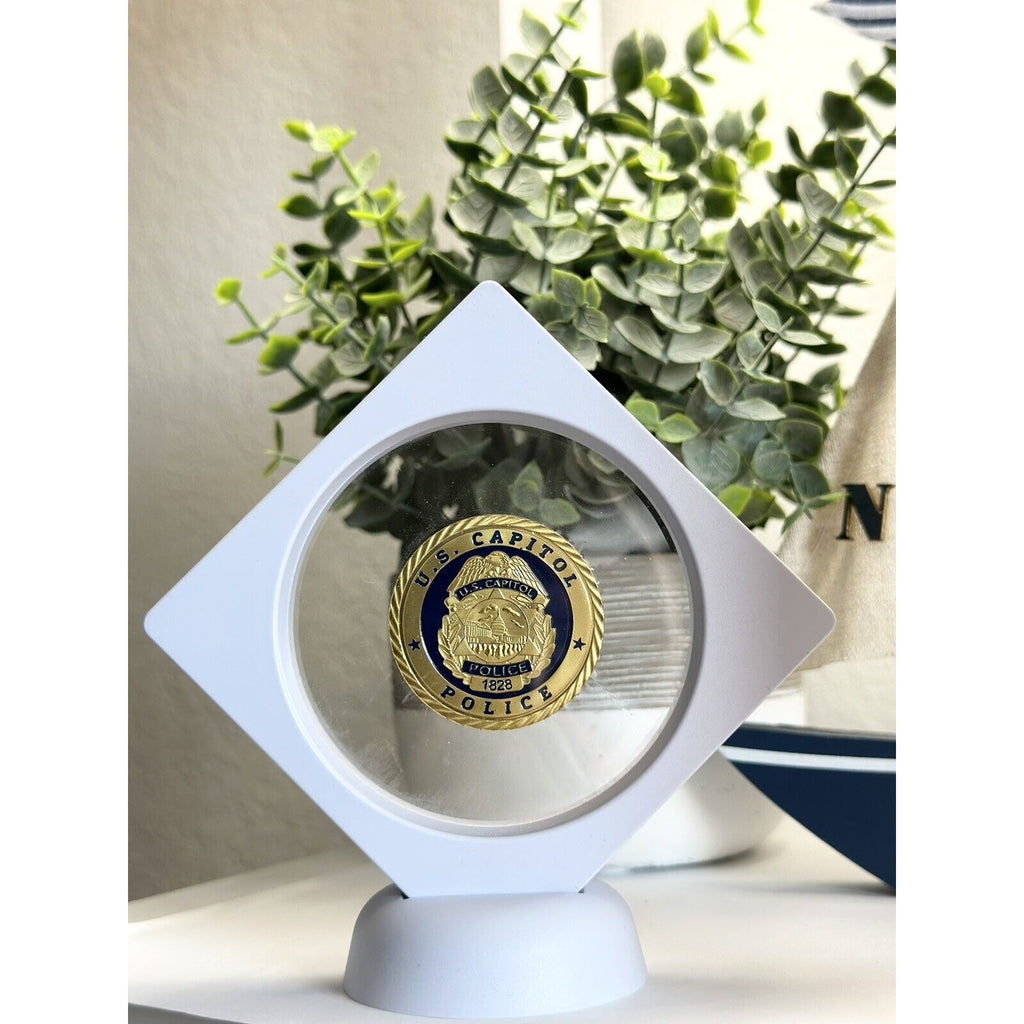 U S Capitol Police Challenge Coin with 3D Display Case. 40mm, Fast Shipping