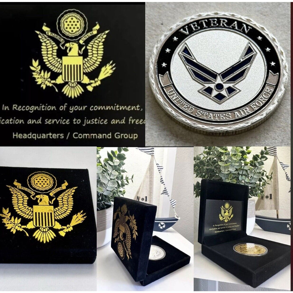 NEW USAF U.S. Air Force Veteran with eagle and flag Challenge Coin. USAF