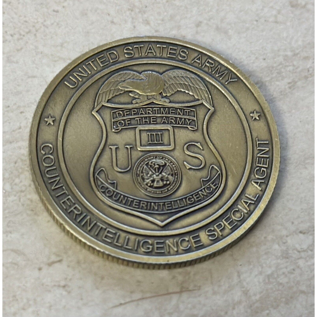 2PCS US Army Military MI Branch Counter Intelligence Special Agent Badge Coin