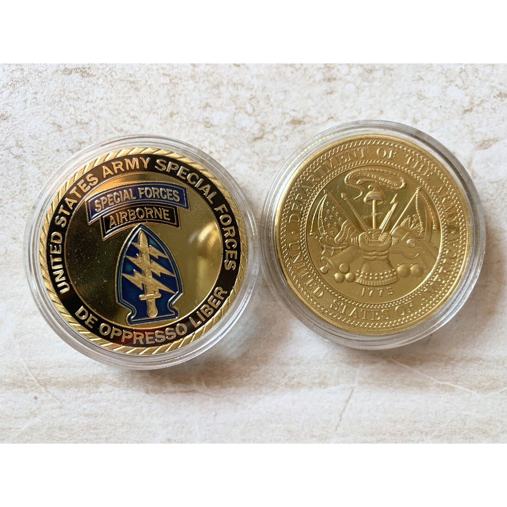U.S. ARMY SPECIAL FORCES DE OPPRESSO LIBER CHALLENGE COIN USA ARMY