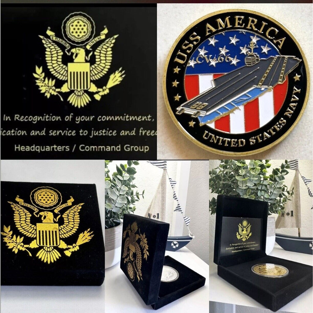 US NAVY - USS AMERICA CV-66 Naval Aircraft carrier Coin-USN