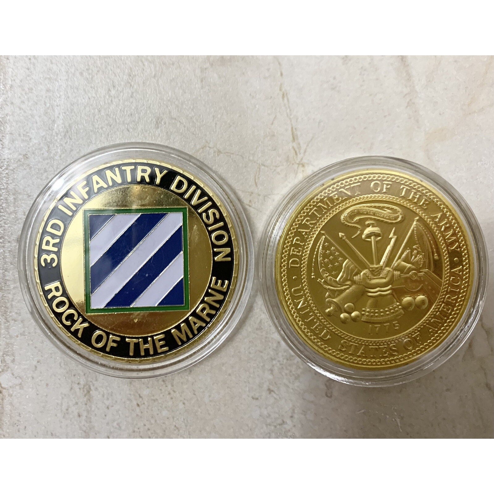 ARMY Third 3rd INFANTRY COMBAT DIVISION Coin W/ Retirement Award