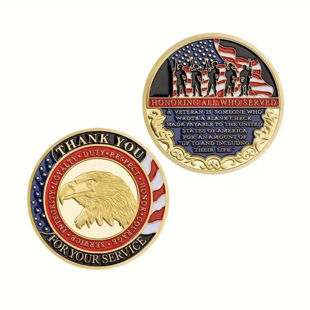 Thank You For Your Service "Honoring All Who Served" Challenge Coin veteran