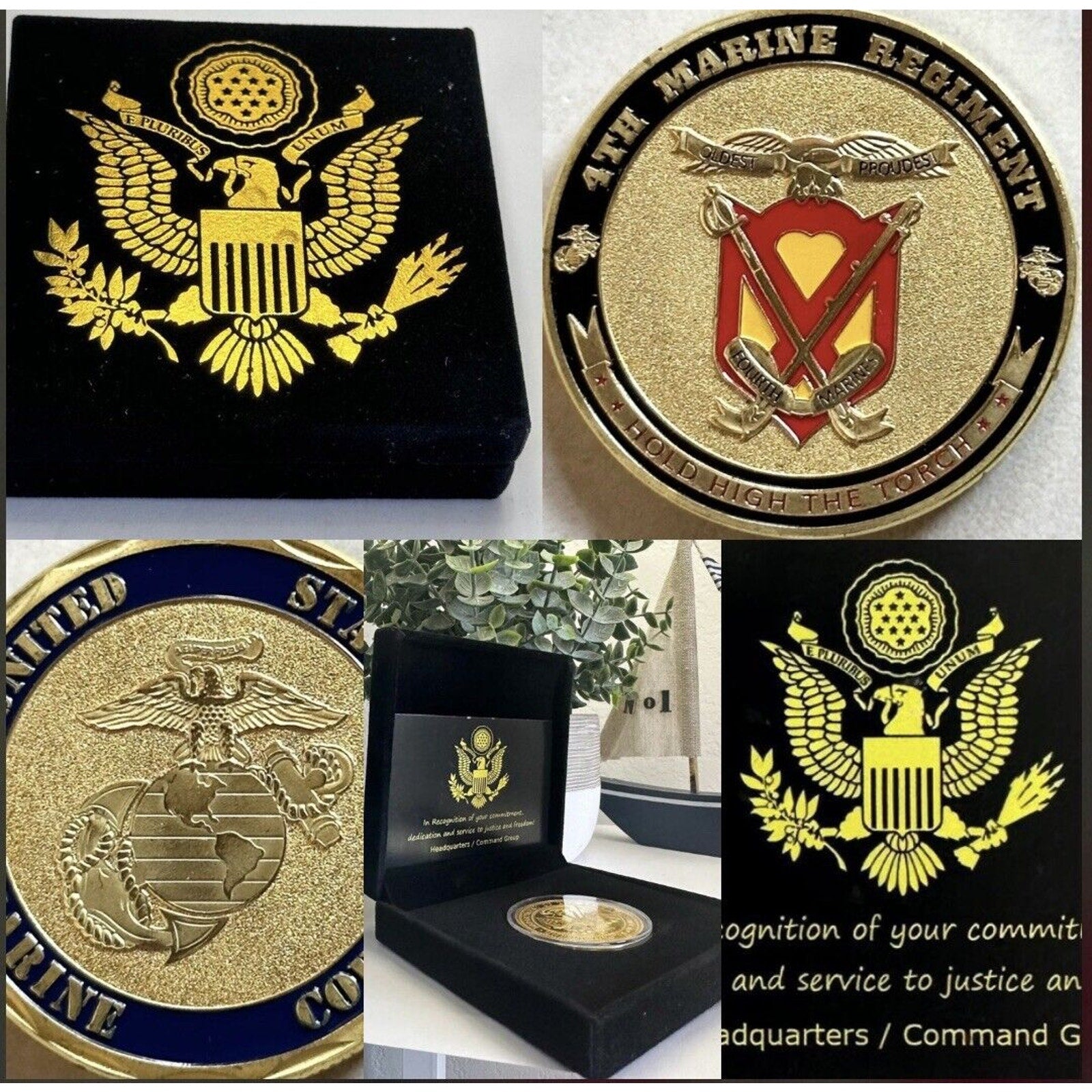 US MARINE CORPS - 4th MARINE REGIMENT Challenge Coin USA