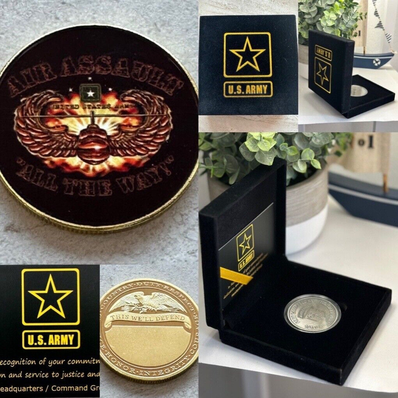 ARMY AIR ASSAULT US Army Challenge Coin With Special Army Velvet Case