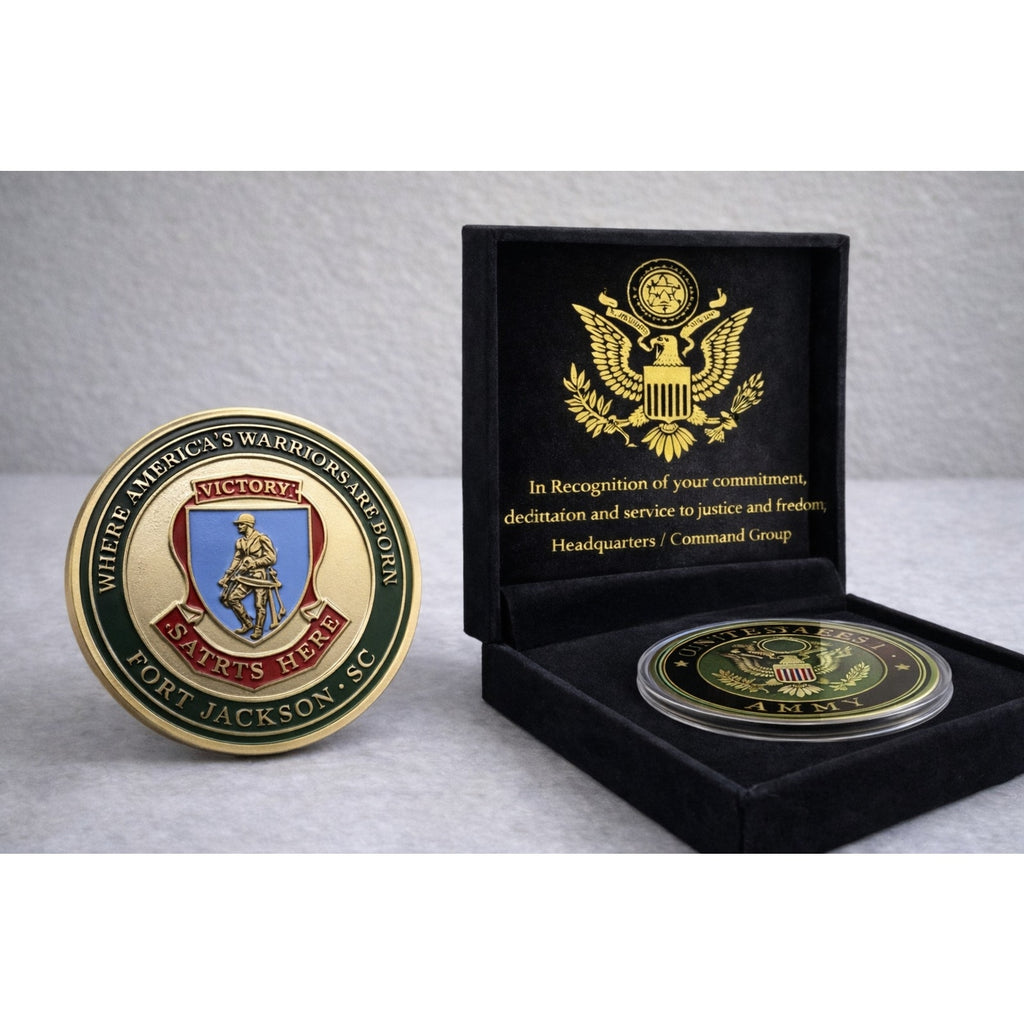 ARMY FORT JACKSON Basic Combat Training VICTORY STARTS TRADOC Archivement Arward