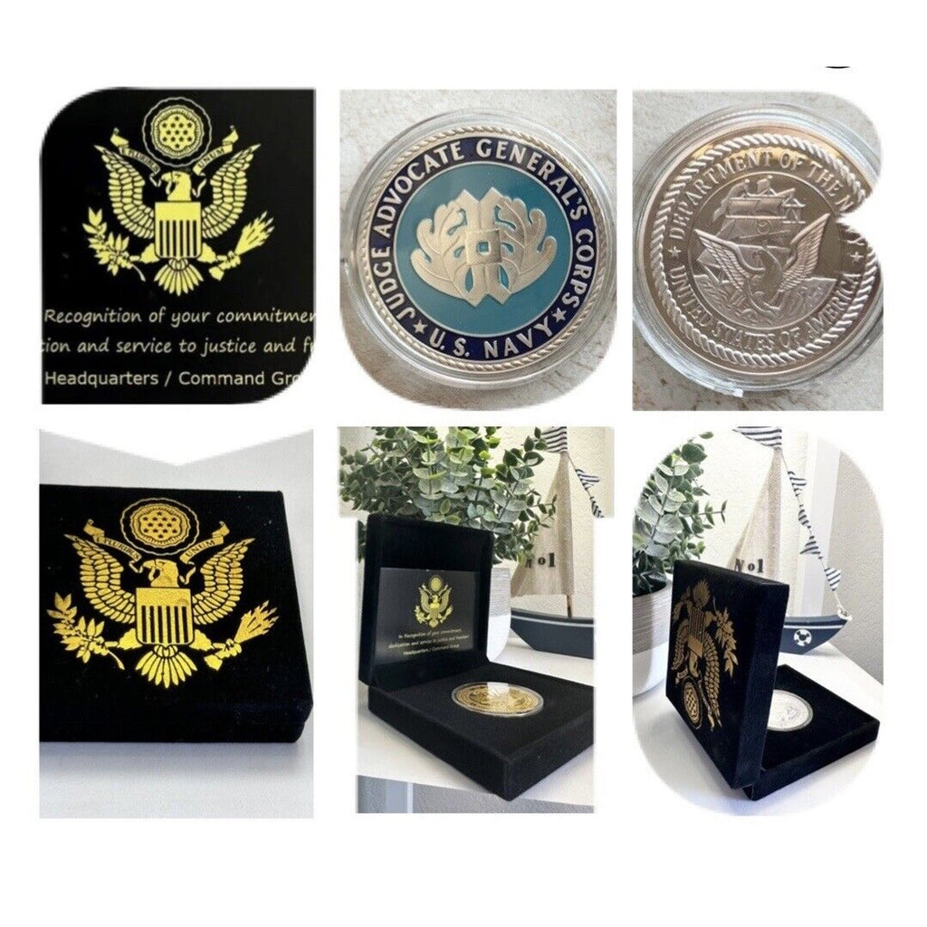 US NAVY (JAG) JUDGE ADVOCATE GENERAL'S CORPS Challenge Coin with velvet case