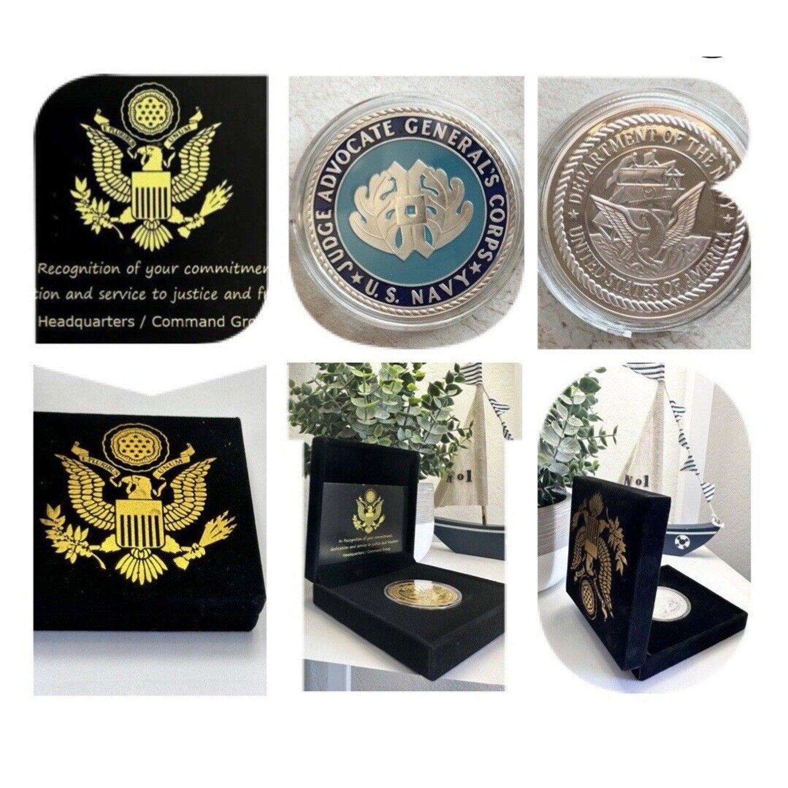 US NAVY (JAG) JUDGE ADVOCATE GENERAL'S CORPS Challenge Coin with velvet case
