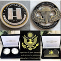 2pcs Army Rank Captain O-3 And 82nd Airborne Wings CHALLENGE COINS
