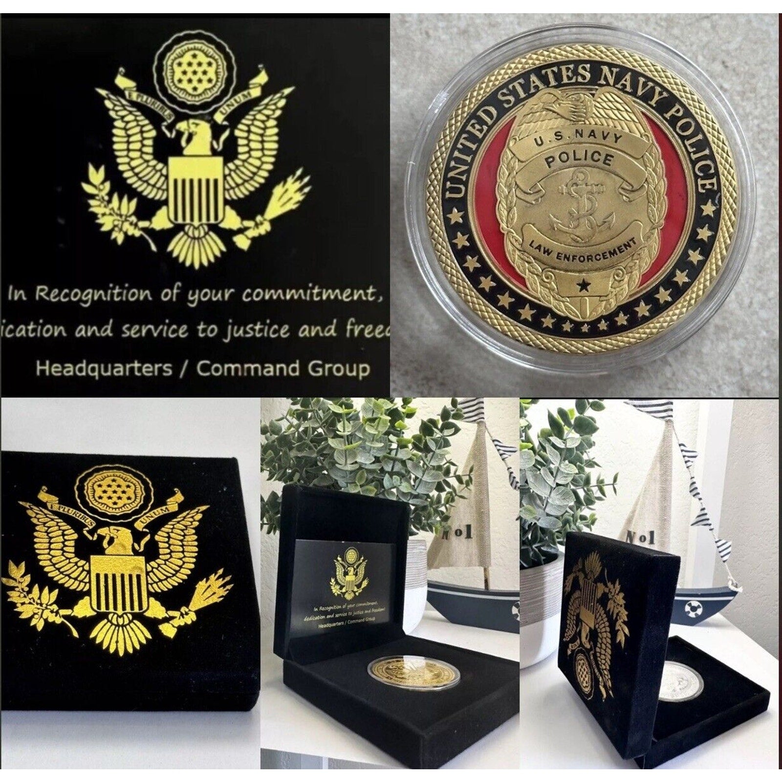 Navy Police Officer Agent Department Coin USN